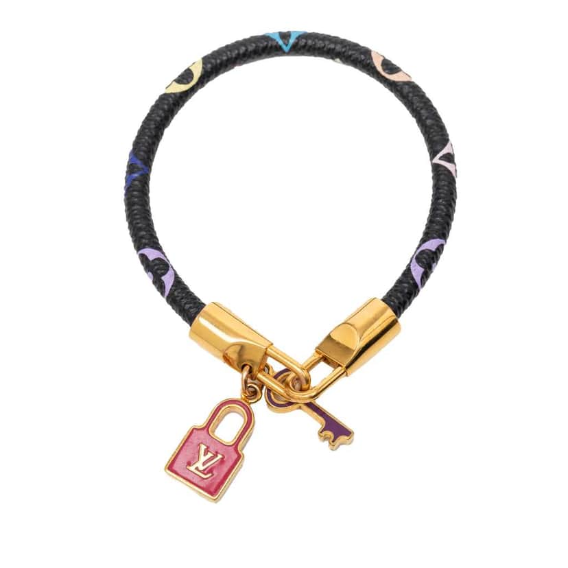 Louis Vuitton Monogram Multicolore Luck It Bracelet Black Good condition - Front View