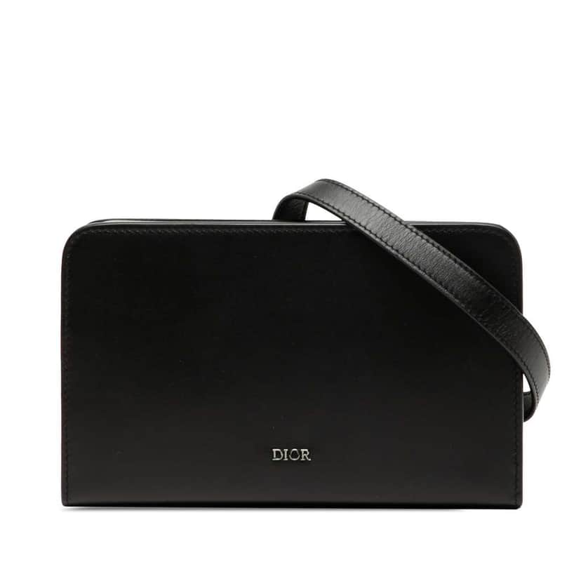 Dior Leather Dial Ultra Pouch Messenger Bag Black Leather Very good condition - Front View