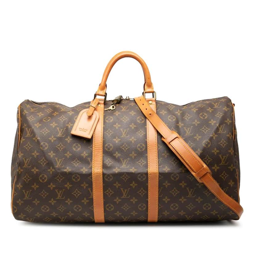Louis Vuitton Monogram Keepall Bandouliere 55 Brown Fair condition - Front View