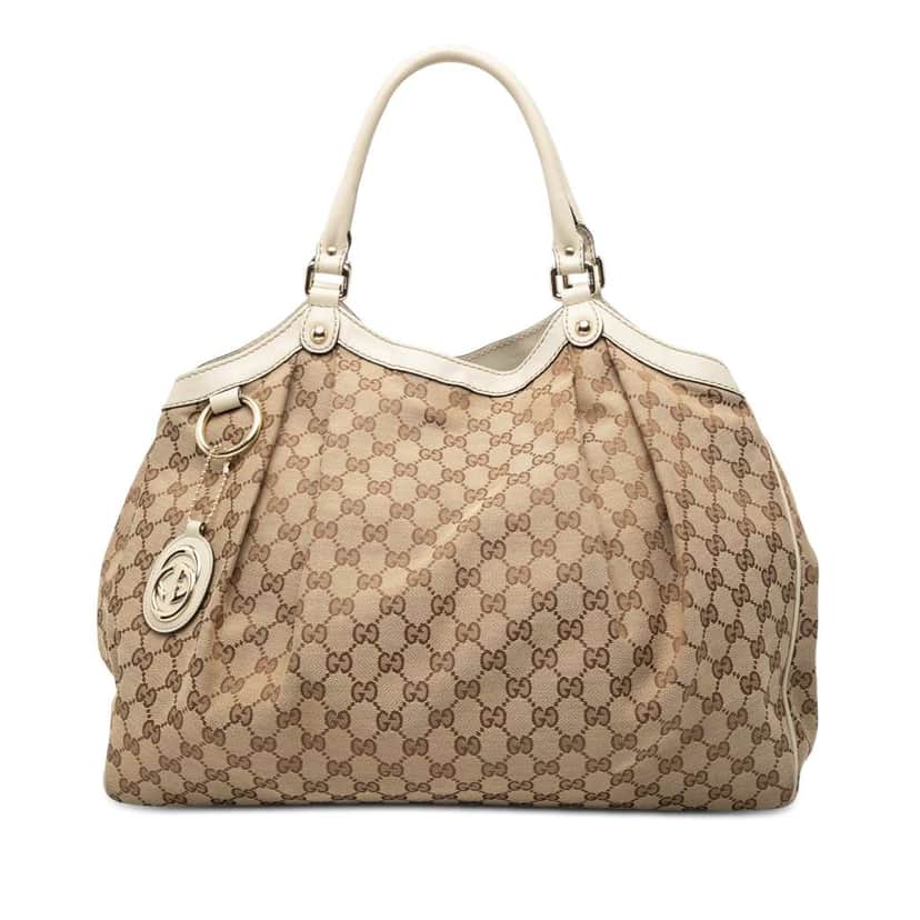 Gucci Large GG Canvas Sukey Tote Brown Canvas Very good condition - Front View