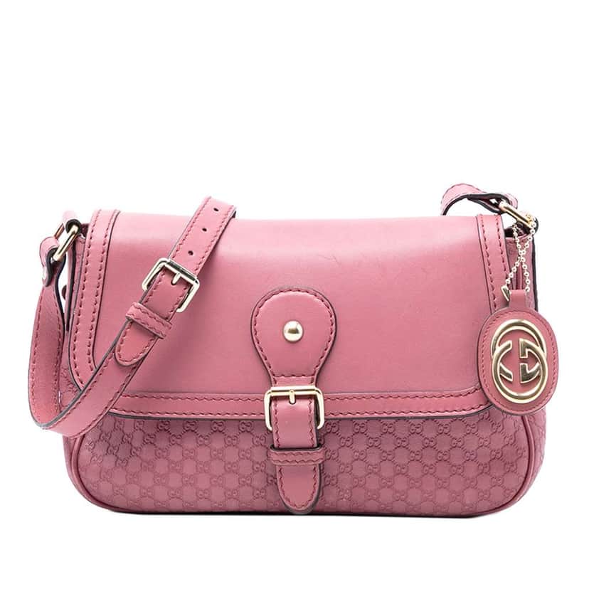 Gucci Microguccissima Sukey Crossbody Pink Leather Very good condition - Front View