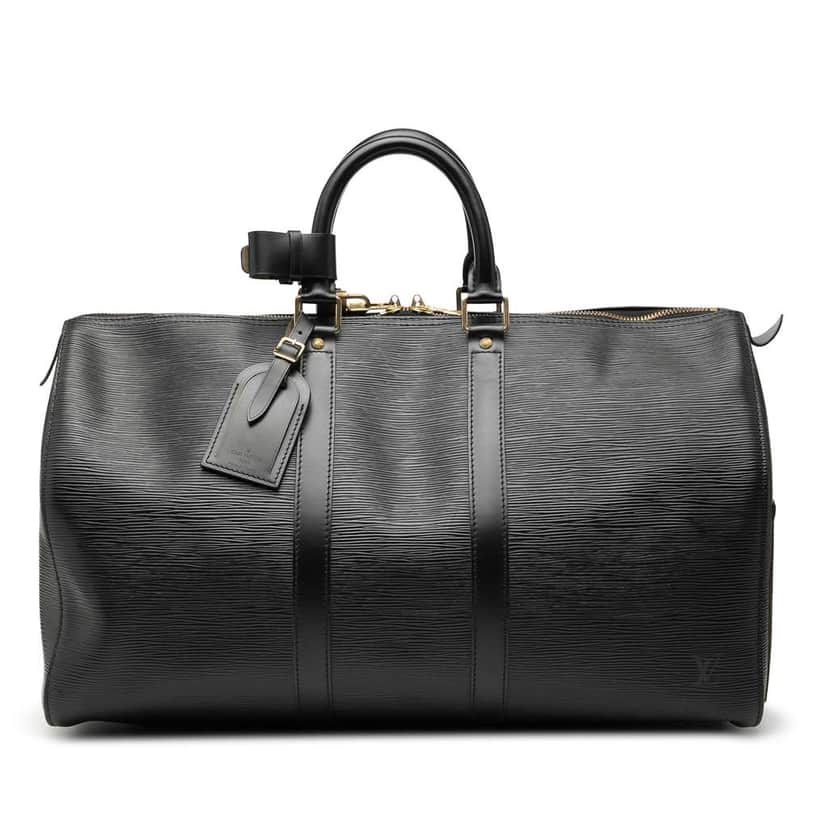 Louis Vuitton Epi Keepall 50 Black Leather Good condition - Front View
