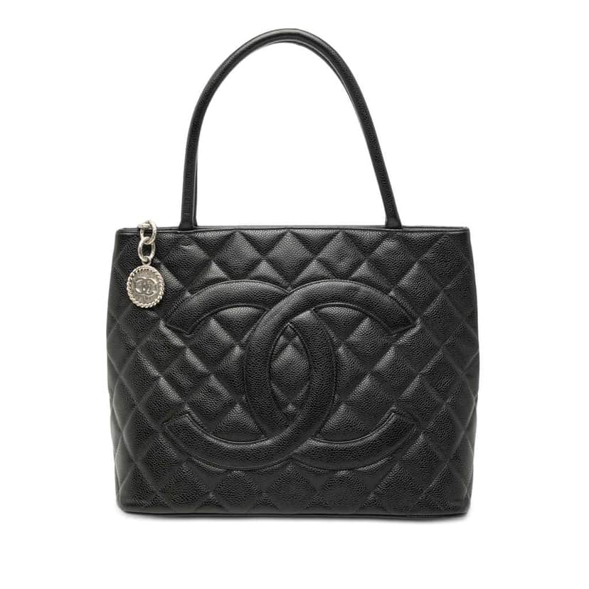 Chanel Caviar Medallion Tote Black Leather Very good condition - Front View