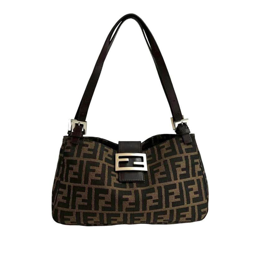 Fendi Zucca Canvas Shoulder Bag Brown Canvas Very good condition - Front View