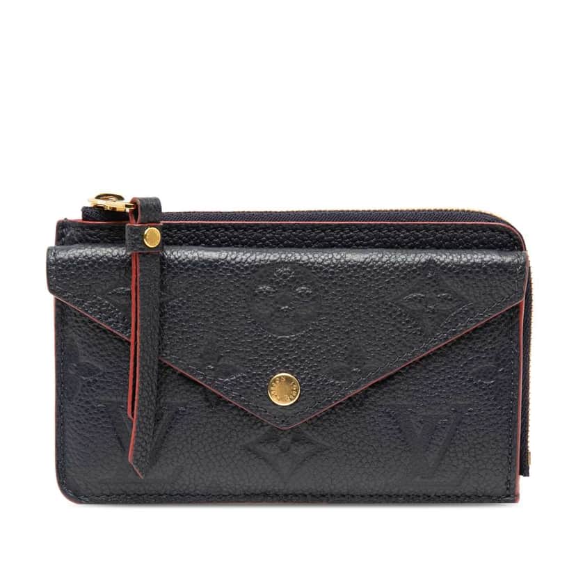 Louis Vuitton Monogram Empreinte Recto Verso Card Holder Blue Leather Very good condition - Front View