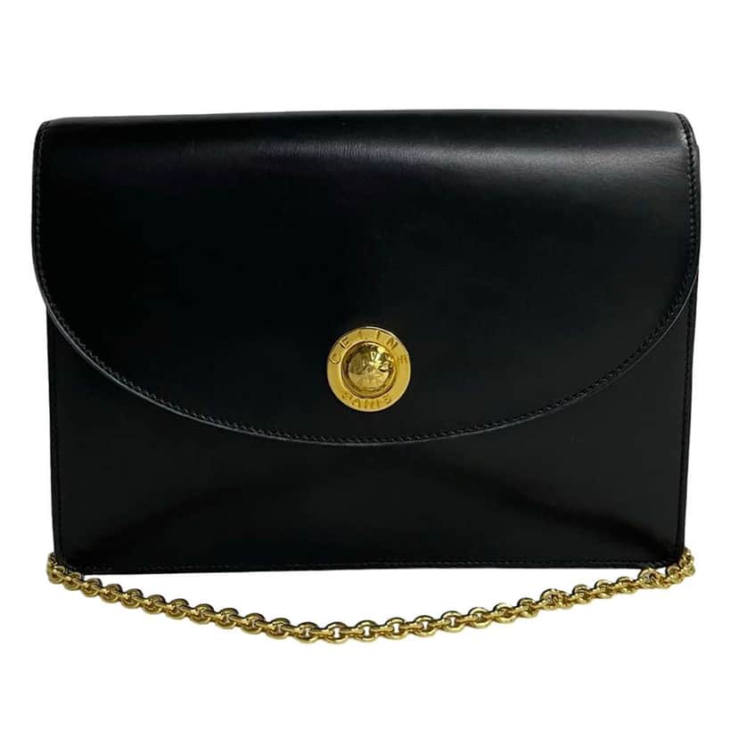 Celine Calfskin Star Ball Crossbody Black Leather Very good condition - Front View