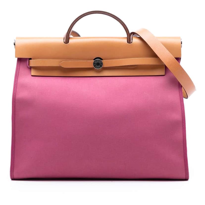 Hermès Toile Herbag Zip 31 Pink Canvas Good condition - Front View