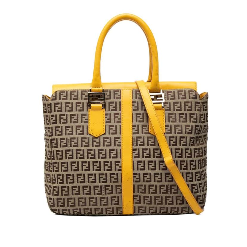 Fendi Zucchino Canvas Satchel Brown Canvas Very good condition - Front View