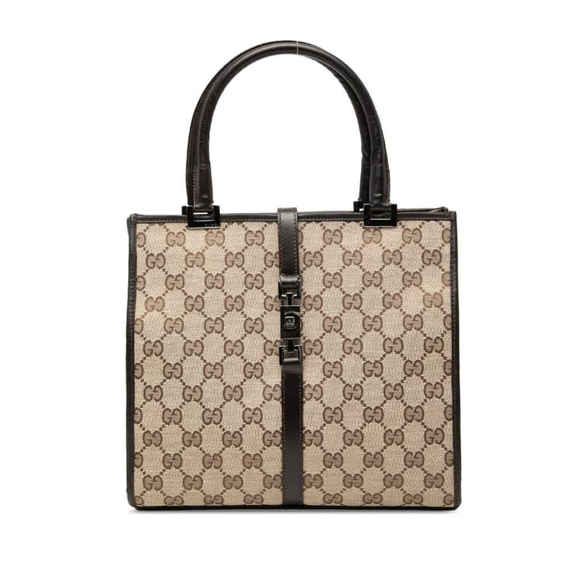 Gucci GG Canvas Jackie Handbag Brown Canvas Very good condition - Front View