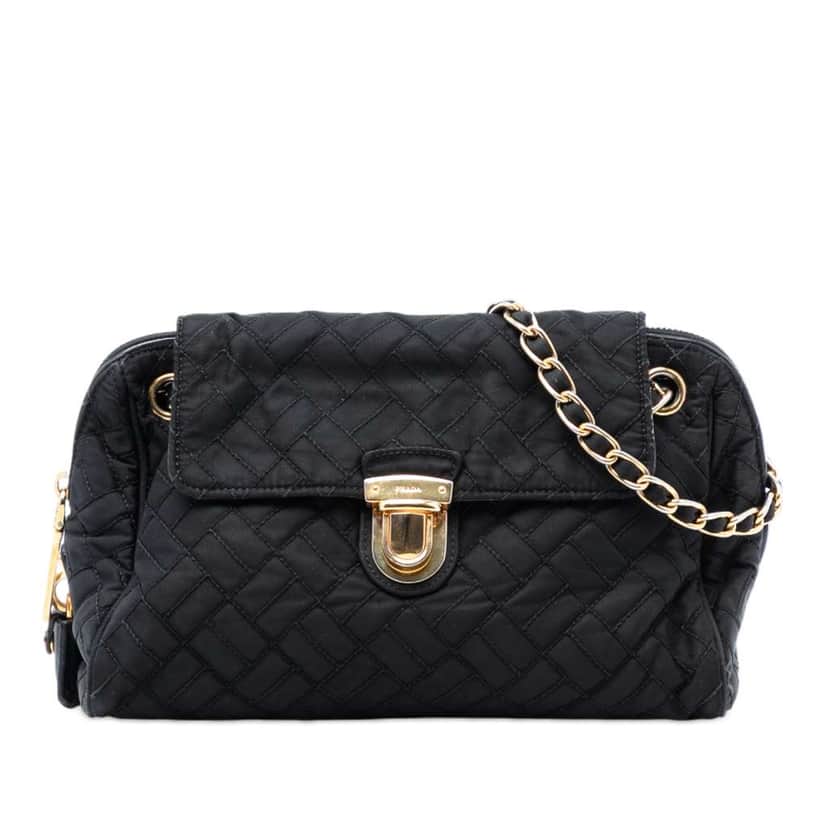 Prada Impuntu Tessuto Chain Crossbody Black Very good condition - Front View