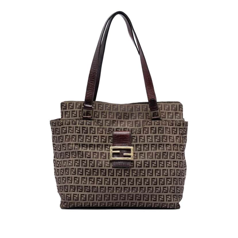 Fendi Zucchino Canvas Tote Brown Canvas Good condition - Front View
