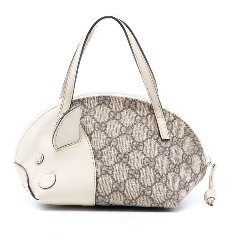 Gucci GG Supreme Zoo Handbag Brown Canvas Very good condition - Front View