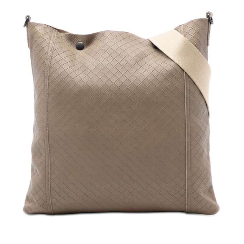 Bottega Veneta Leather Intrecciomirage Crossbody Brown Leather Very good condition - Front View