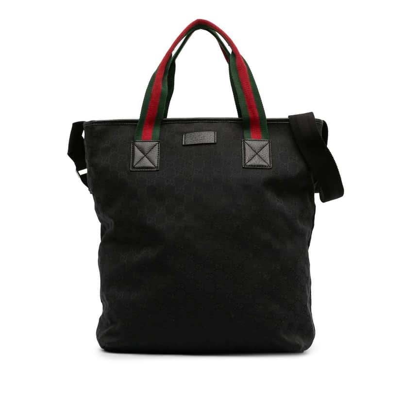 Gucci GG Canvas Web Satchel Black Canvas Very good condition - Front View