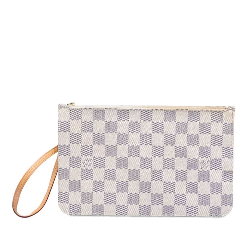 Louis Vuitton Damier Azur Neverfull MM Pouch White Very good condition - Front View