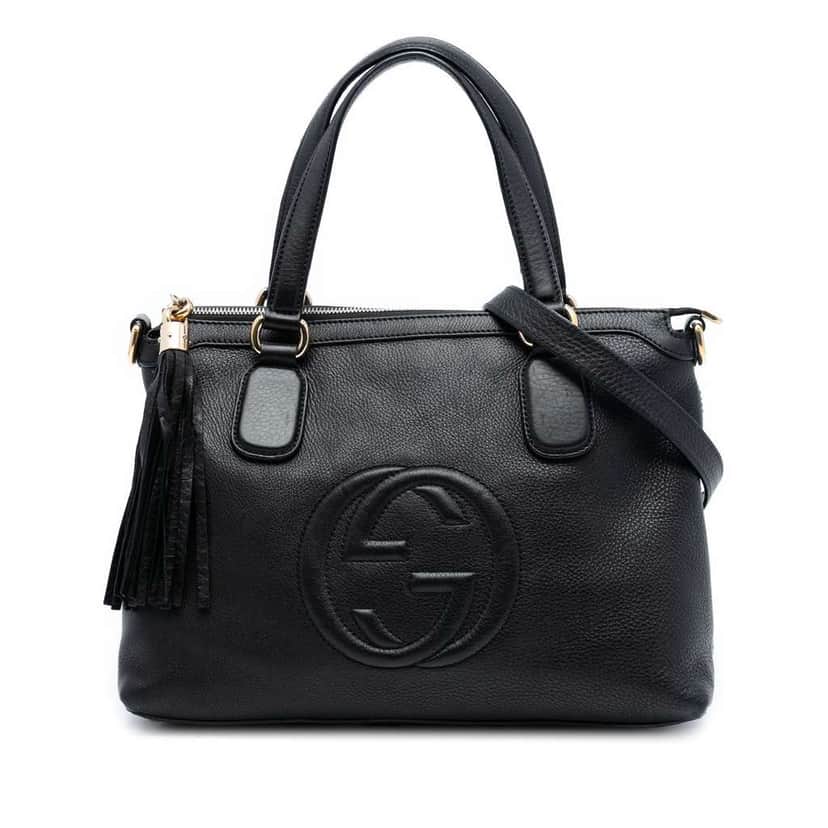 Gucci Small Leather Soho Working Satchel Black Leather Very good condition - Front View