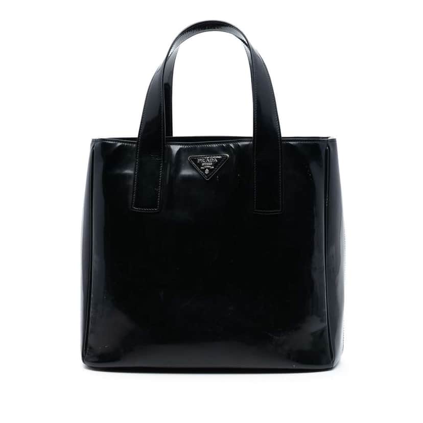 Prada Patent Tote Black Leather Very good condition - Front View