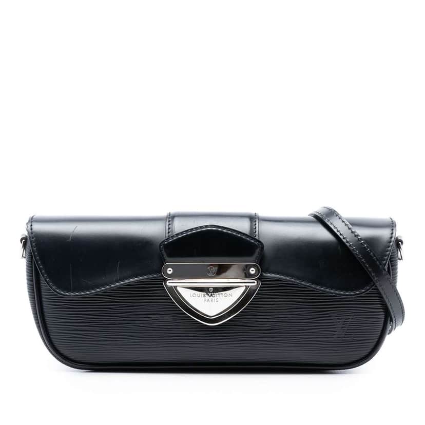 Louis Vuitton Epi Pochette Montaigne Black Leather Very good condition - Front View