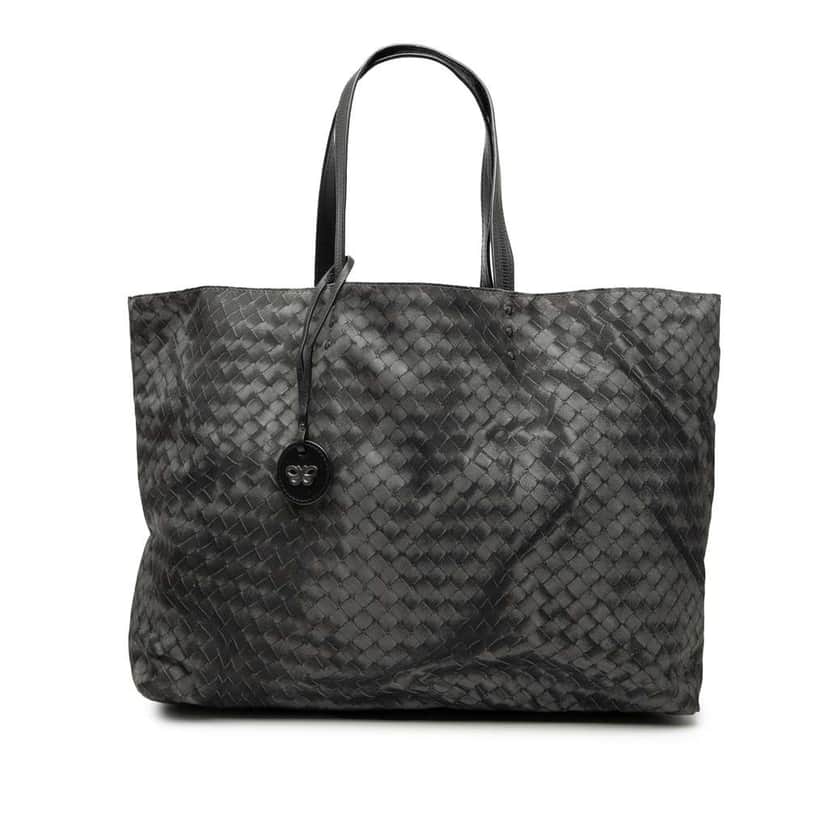 Bottega Veneta Nylon Intrecciolusion Tote Grey Very good condition - Front View