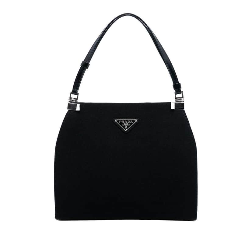 Prada Jersey Handbag Black Cotton Very good condition - Front View