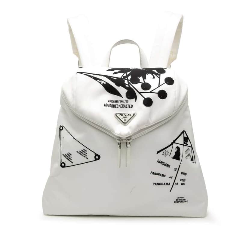 Prada Tessuto Signaux Backpack White Very good condition - Front View
