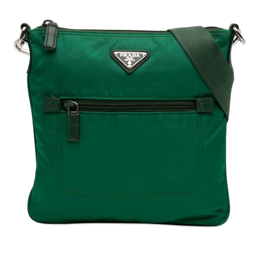 Prada Tessuto Zip Top Crossbody Green Very good condition - Front View