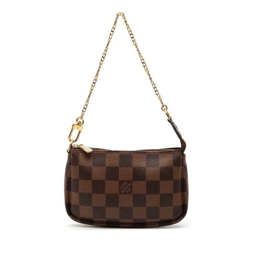 Louis Vuitton Damier Ebene Mini Pochette Accessoires Brown Very good condition - Front View