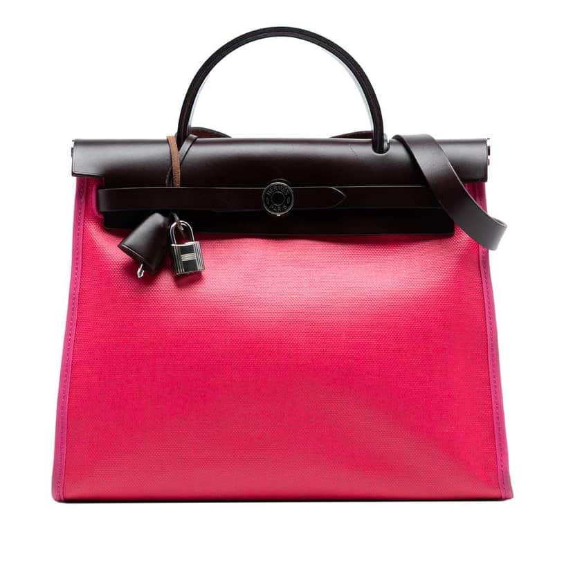 Hermès Toile H Berline Herbag Zip 31 Pink Canvas Very good condition - Front View