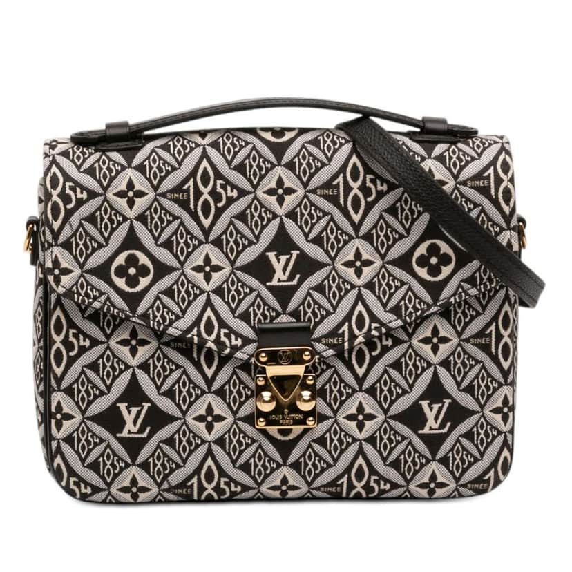 Louis Vuitton Monogram Jacquard Since 1854 Pochette Metis Black Canvas Very good condition - Front View