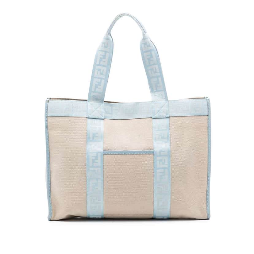 Fendi Zucca Trimmed Canvas Tote Brown Canvas Very good condition - Front View