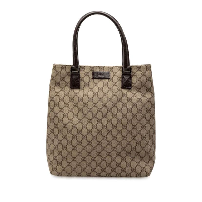 Gucci GG Supreme Tote Brown Canvas Very good condition - Front View