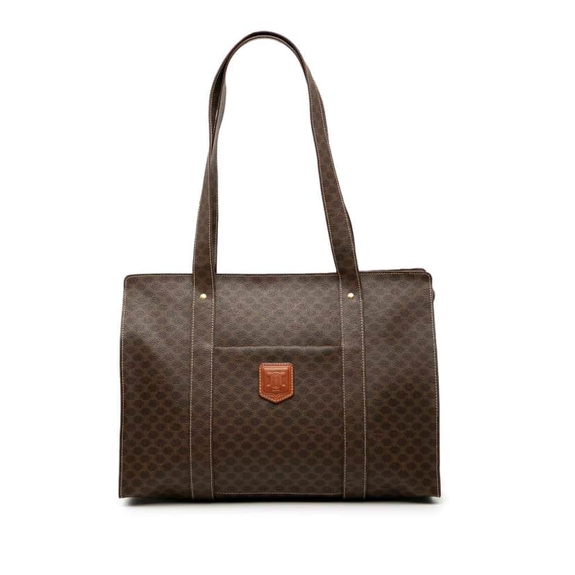 Celine Macadam Coated Canvas Tote Brown Canvas Good condition - Front View