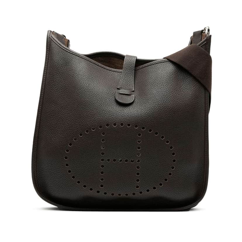 Hermès Clemence Evelyne III PM Brown Leather Good condition - Front View