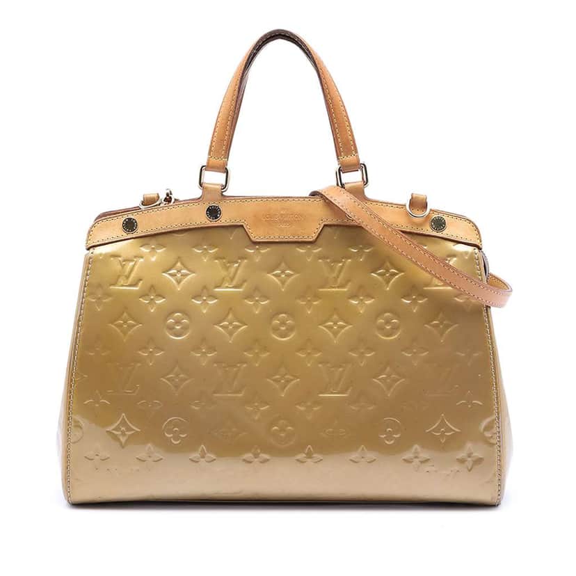Louis Vuitton Monogram Vernis Brea MM Gold Leather Good condition - Front View