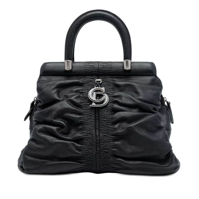 Dior Small Lambskin Karenina Frame Bag Black Leather Very good condition - Front View