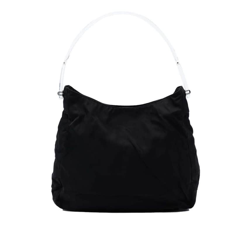 Prada Tessuto Acrylic Handle Bag Black Very good condition - Front View