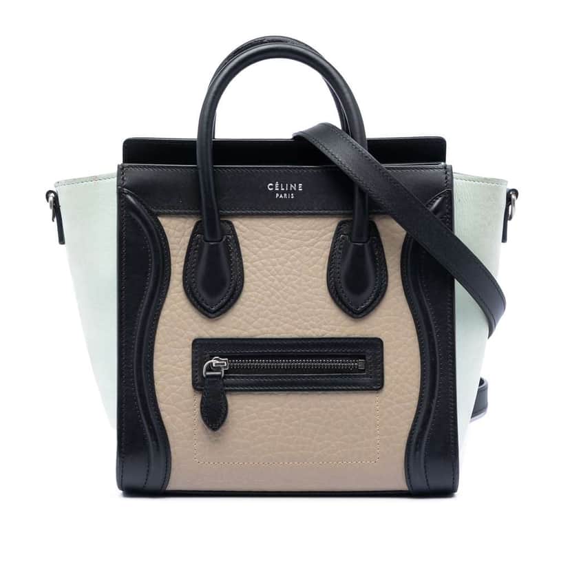 Celine Nano Tricolor Leather Luggage Tote Brown Leather Very good condition - Front View