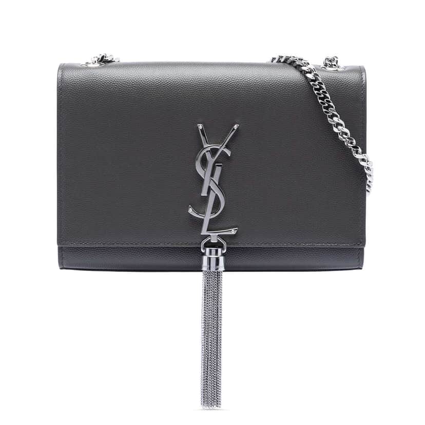 Saint Laurent Small Grain de Poudre Monogram Kate Tassel Crossbody Black Leather Very good condition - Front View