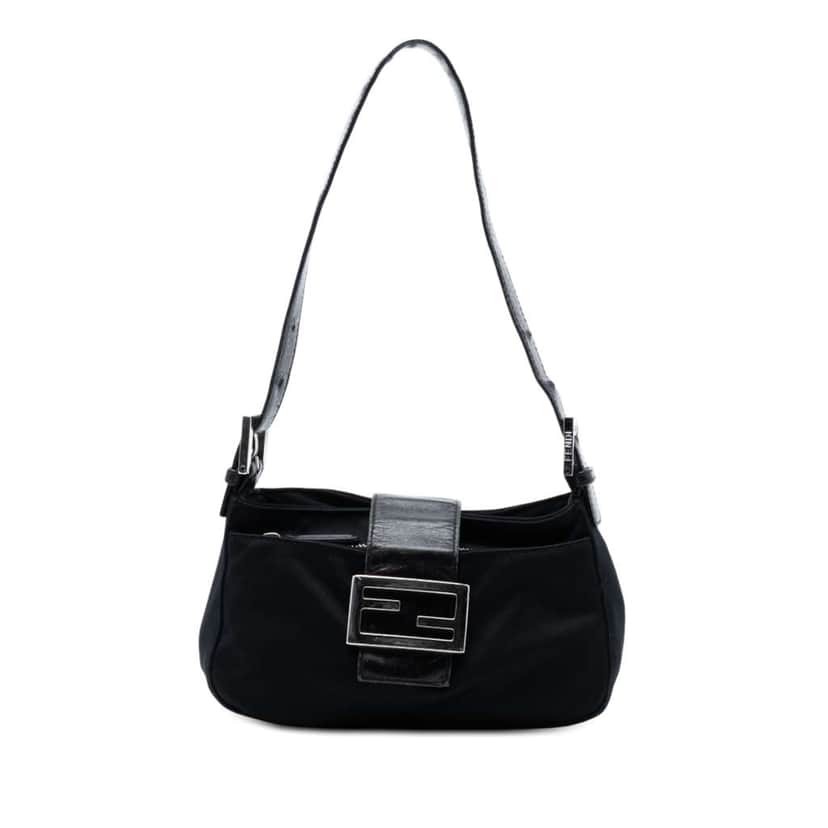 Fendi Nylon Shoulder Bag Black Very good condition - Front View
