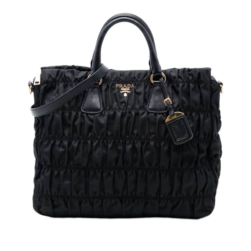 Prada Tessuto Gaufre Satchel Black Very good condition - Front View