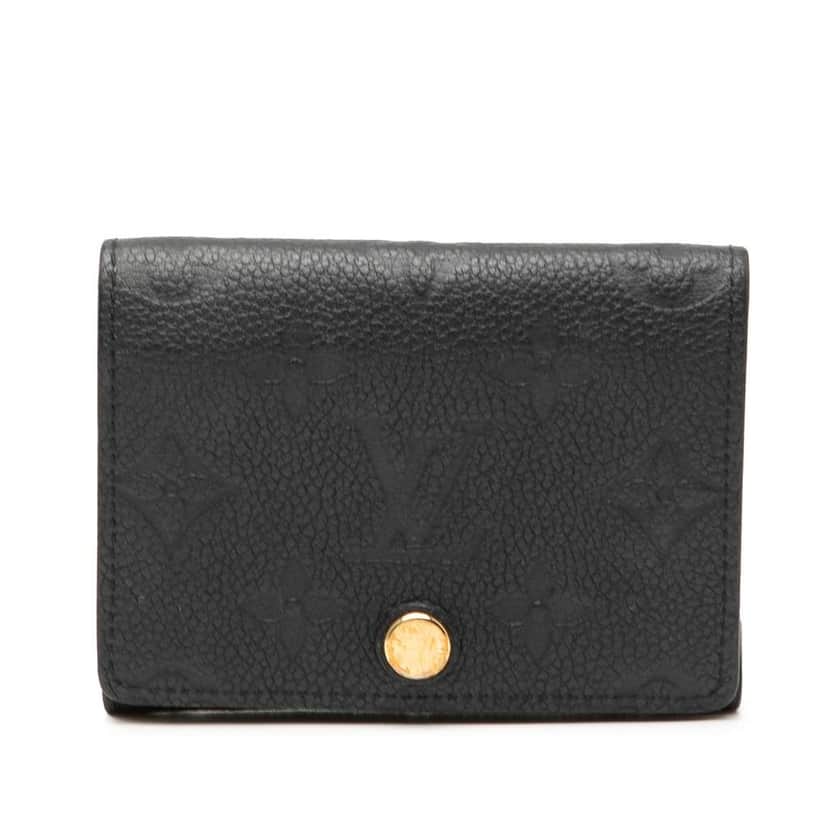 Louis Vuitton Monogram Empreinte Business Card Holder Black Leather Very good condition - Front View
