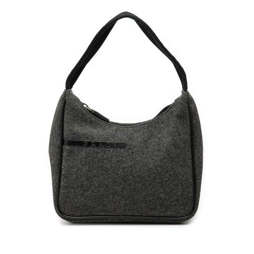 Prada Sports Line Wool Shoulder Bag Grey Wool Very good condition - Front View