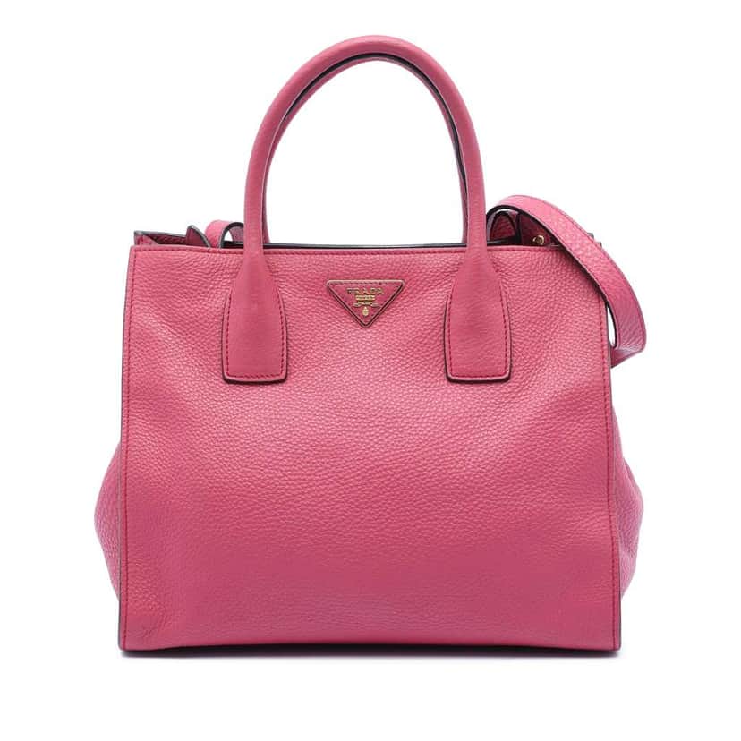 Prada Vitello Daino Open Convertible Tote Pink Leather Very good condition - Front View