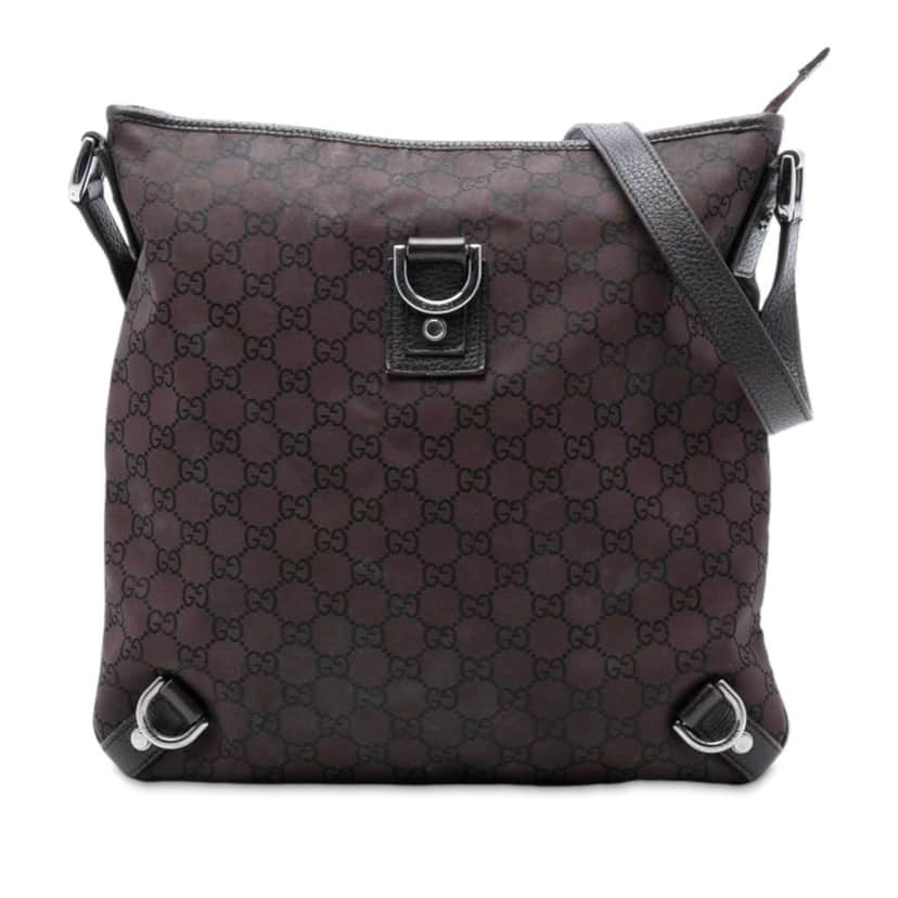 Gucci GG Nylon Abbey D Ring Crossbody Brown Very good condition - Front View