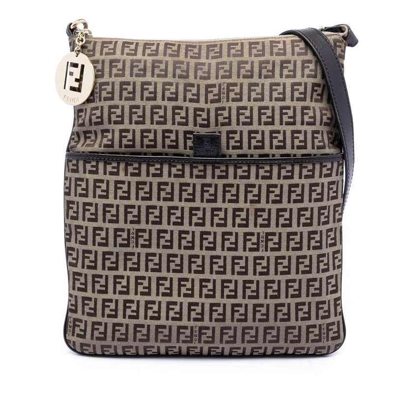 Fendi Zucchino Canvas Crossbody Brown Canvas Very good condition - Front View