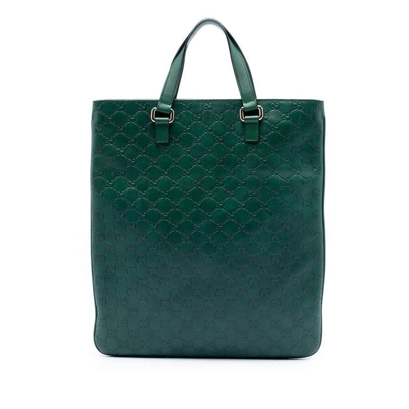 Gucci Guccissima Tote Green Leather Very good condition - Front View