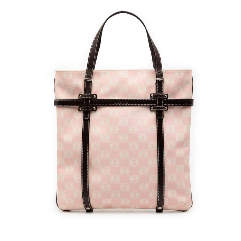 Loewe Anagram Coated Canvas Tote Pink Canvas Very good condition - Front View