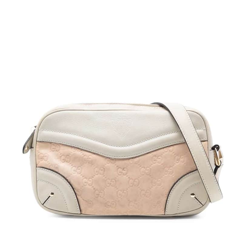 Gucci Guccissima Crest Shoulder Bag Pink Leather Very good condition - Front View