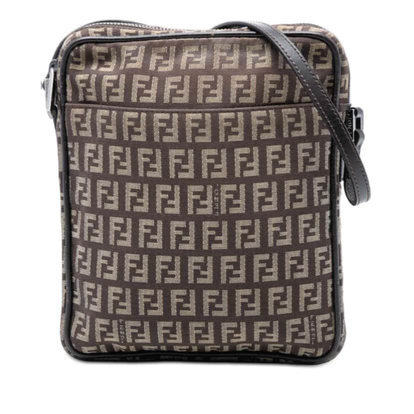 Fendi Zucchino Canvas Crossbody Brown Canvas Very good condition - Front View