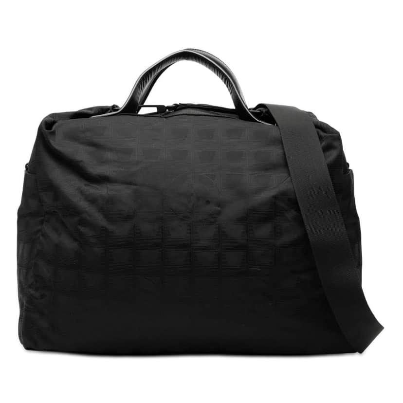Chanel New Travel Line Nylon Travel Bag Black Very good condition - Front View
